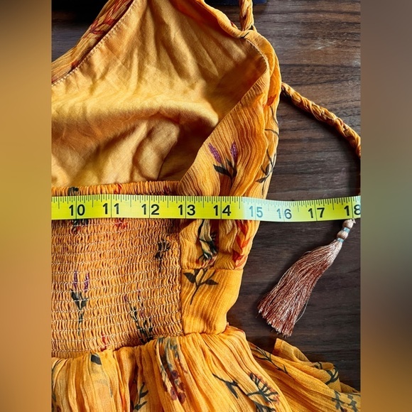 ANTHROPOLOGIE x GUAPA Pamela Tiered Halter Midi Dress Orange size 4 - Picture 14 of 16